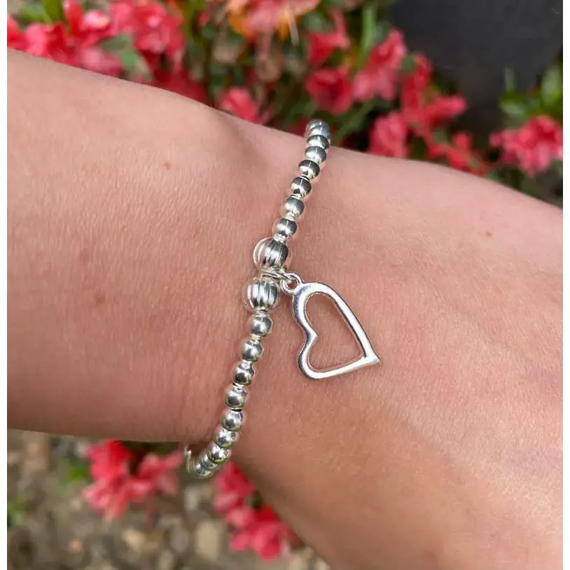 â€˜You Did It!â€™ Silver Beaded Stretch Bracelet - Bracelets