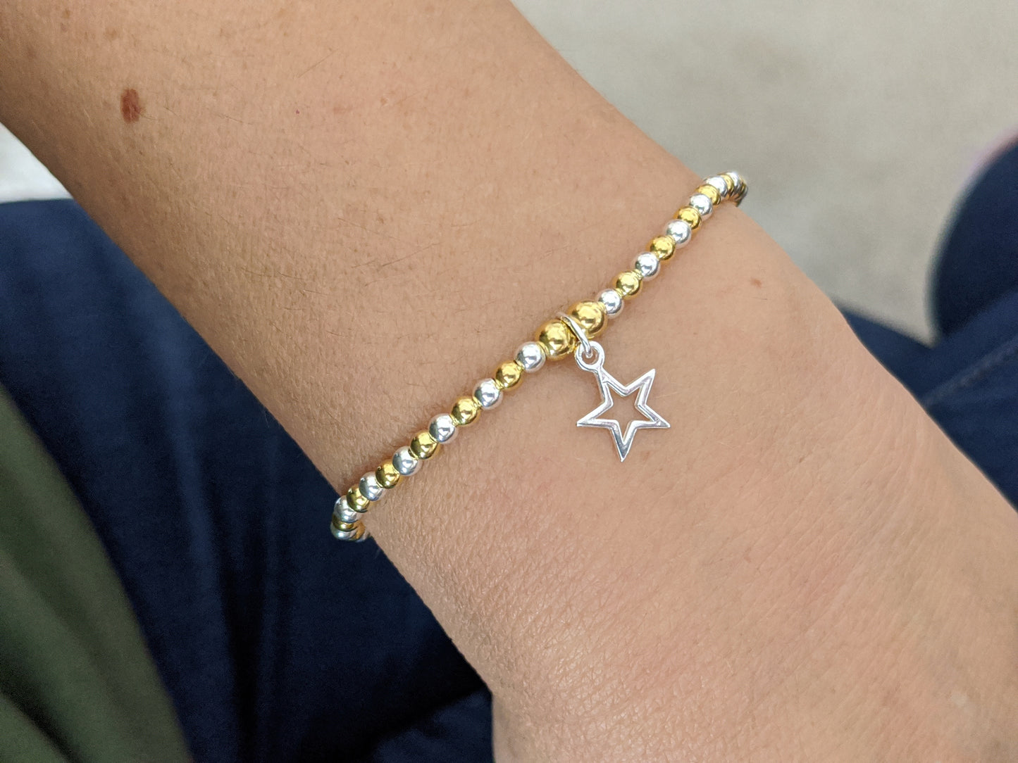 Sterling Silver Star Bracelet With Love Jewellery UK