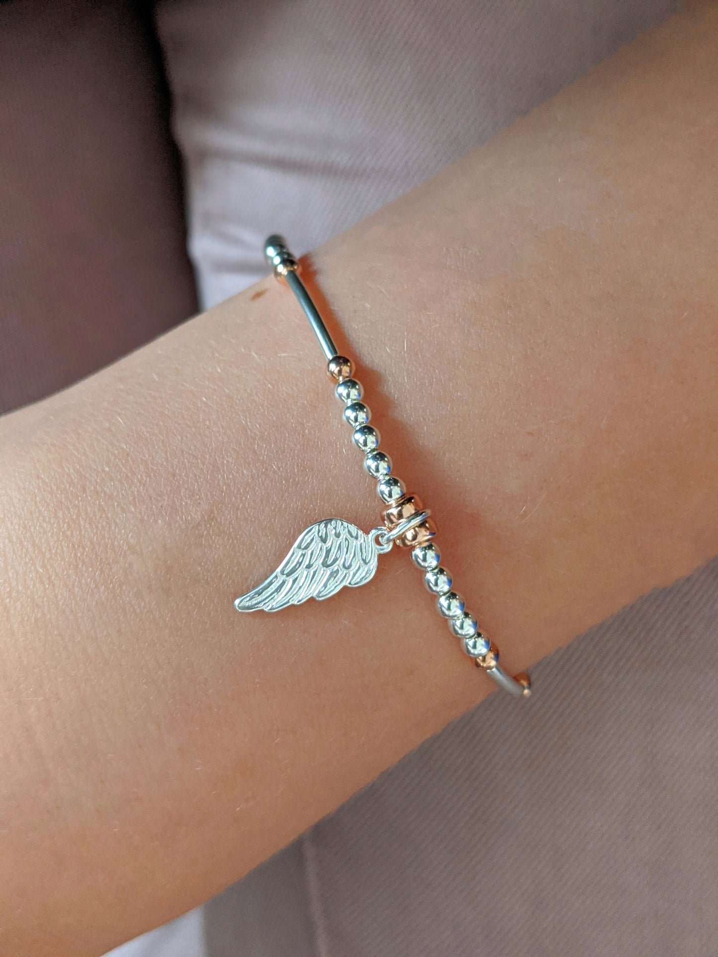 Amazon.com: Angel Wing Bracelet Spiritual Jewelry Faith Gift for Mom  Daughter Her Slide on Bangle Avg Size Woman : Handmade Products