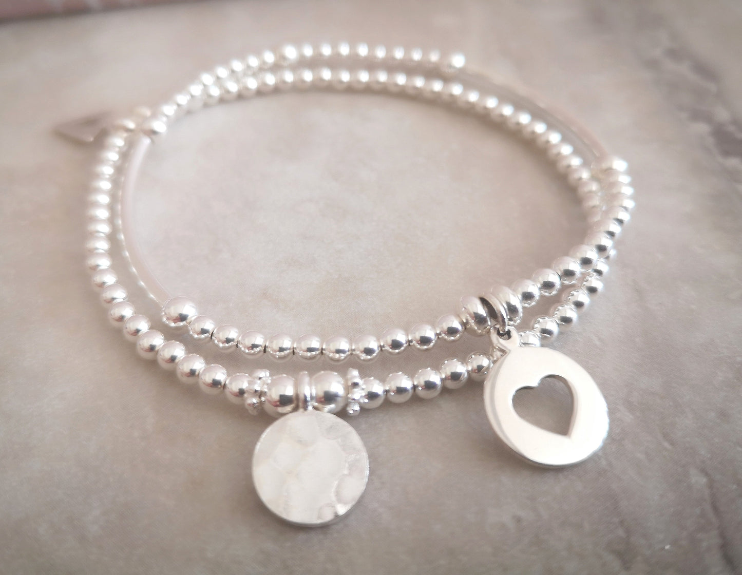 Sterling Silver Mixed Charm Silver Bracelet Set - With Love Jewellery UK