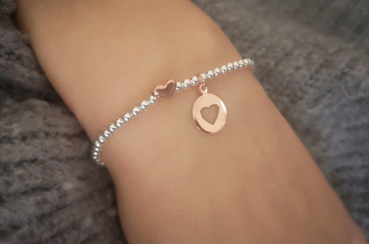 Love Heart Charm Bracelet With Love Jewellery UK