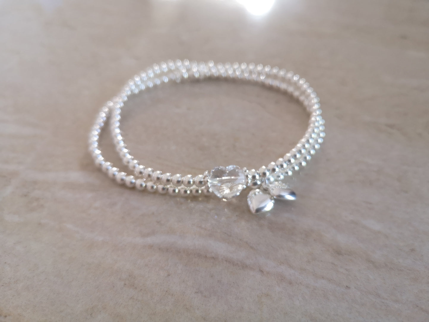 Sterling Silver Bracelet Set With Love Jewellery UK