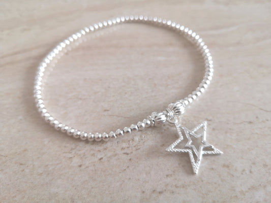 Star Stretch Anklet - With Love Jewellery UK