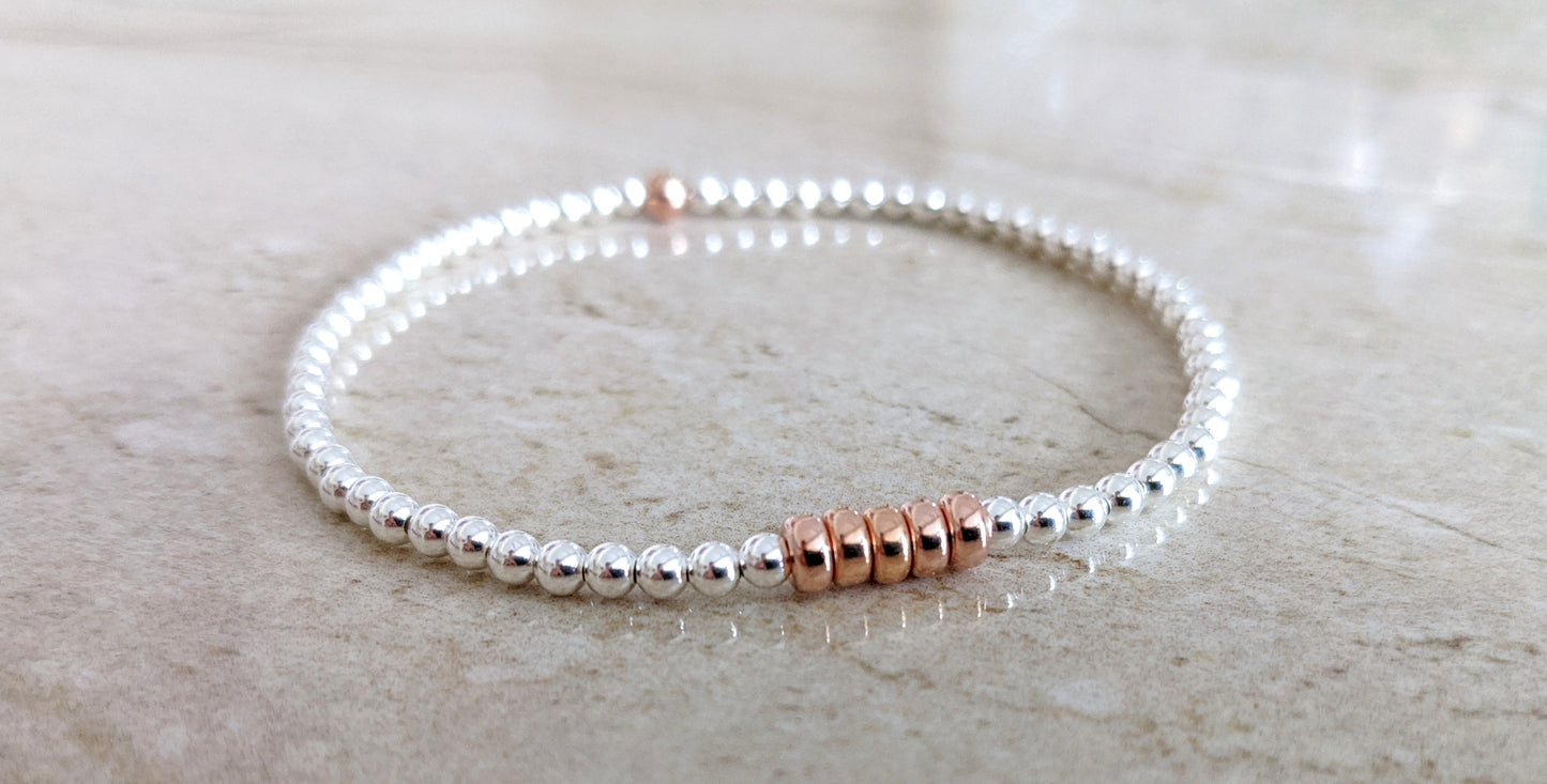 Sterling Silver Birthday Bracelet (20th, 30th, 40th, 50th, 60th, 70th, 80th or 90th birthday) With Love Jewellery UK