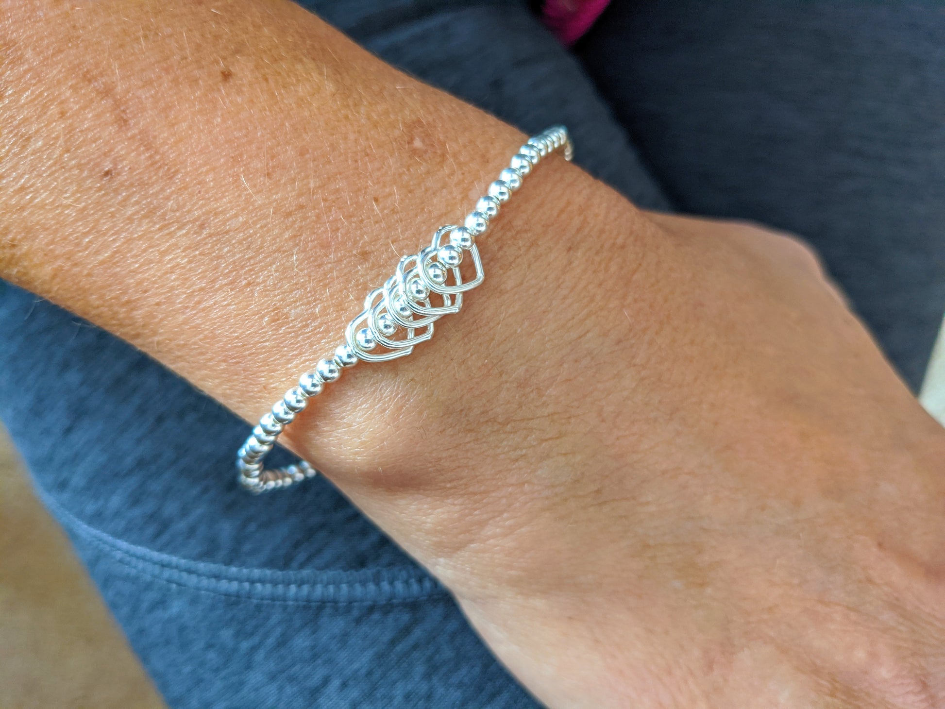 Sterling Silver Beaded Birthday Bracelet (20th, 30th, 40th, 50th, 60th –  With Love Jewellery UK