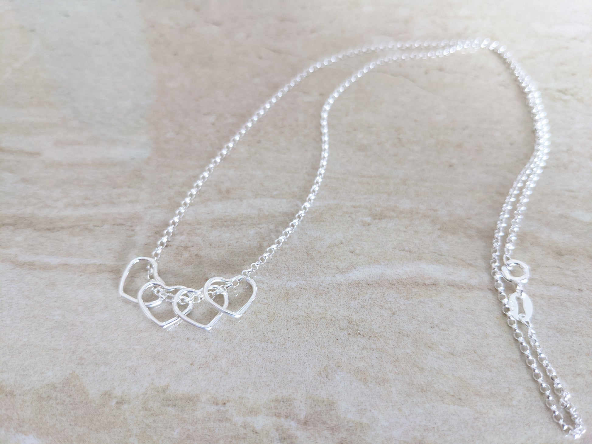 Sterling Silver Hearts Birthday Necklace (30th, 40th, 50th, 60th, 70th or 80th Birthday) With Love Jewellery UK