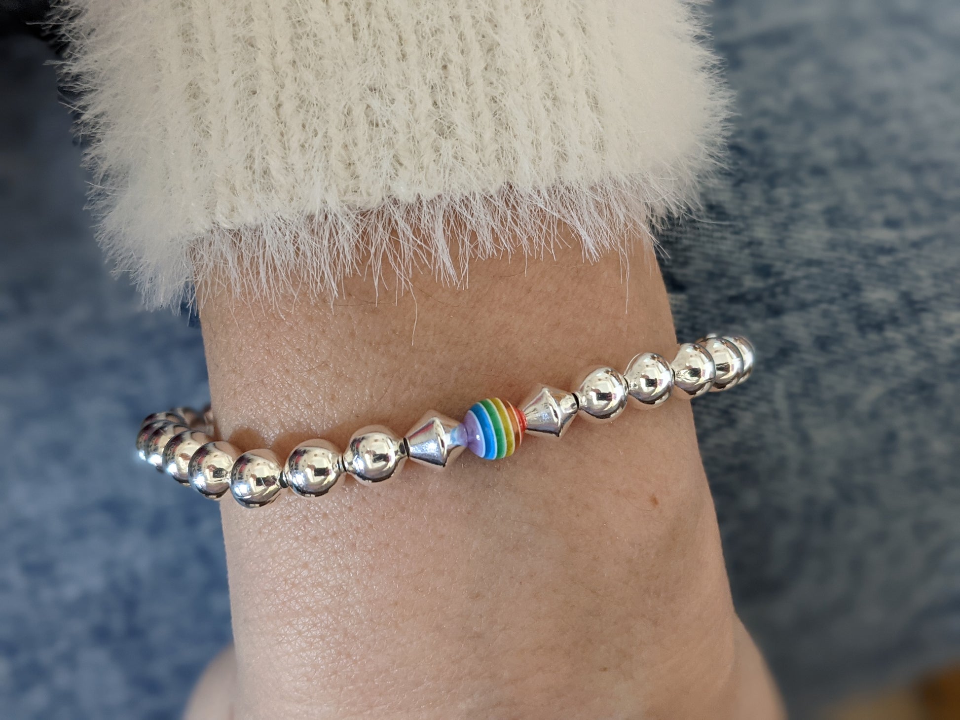 Rainbow Bracelet With Love Jewellery UK