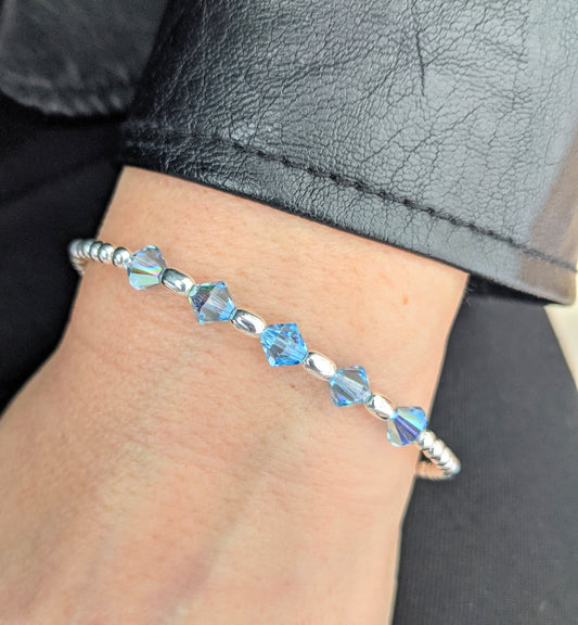 Aquamarine Birthday Bracelet - With Love Jewellery UK