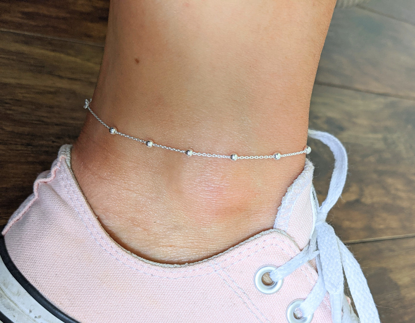 Satellite Bead Anklet - With Love Jewellery UK