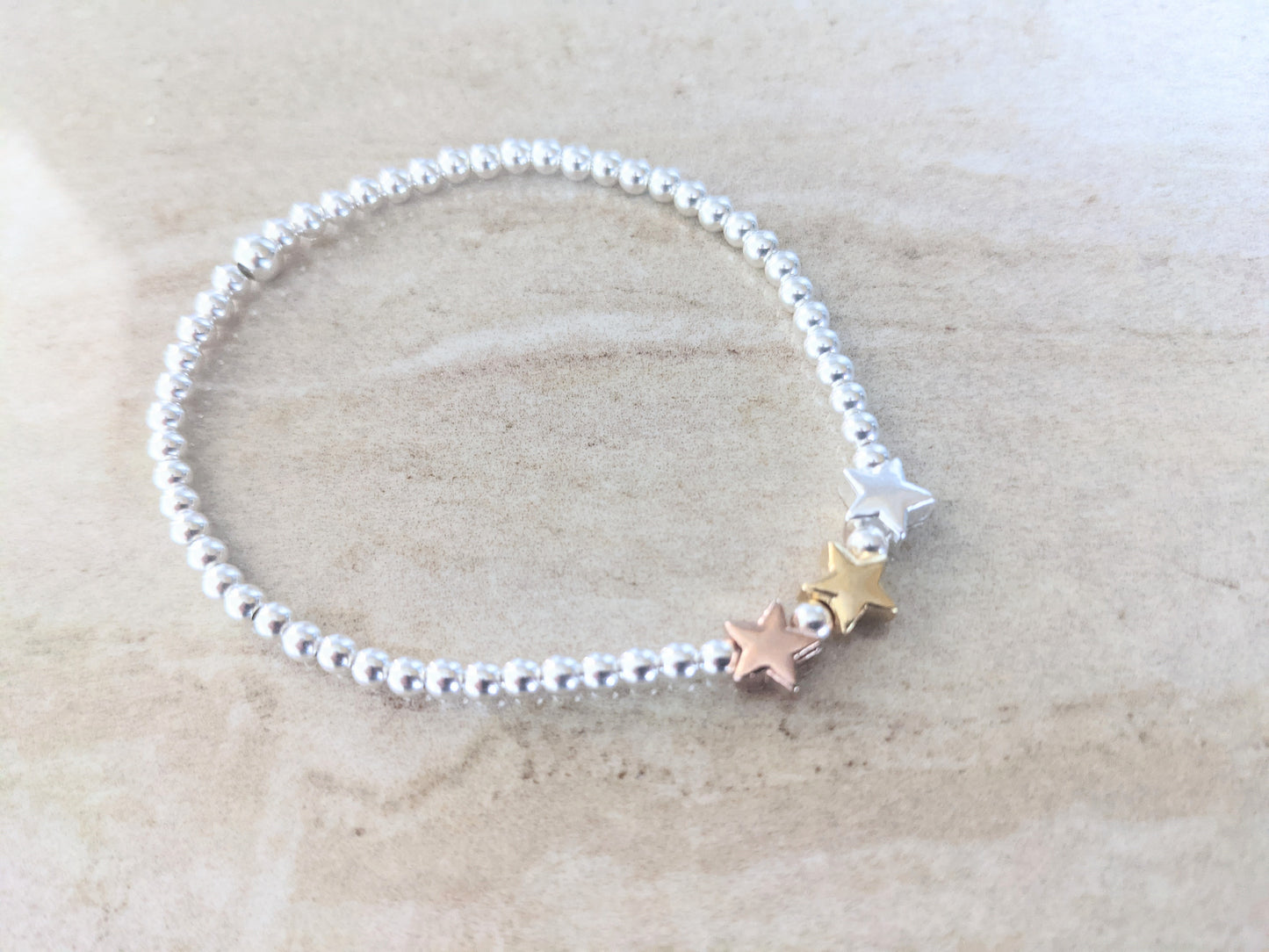 Sterling Silver Stars Bracelet - With Love Jewellery UK