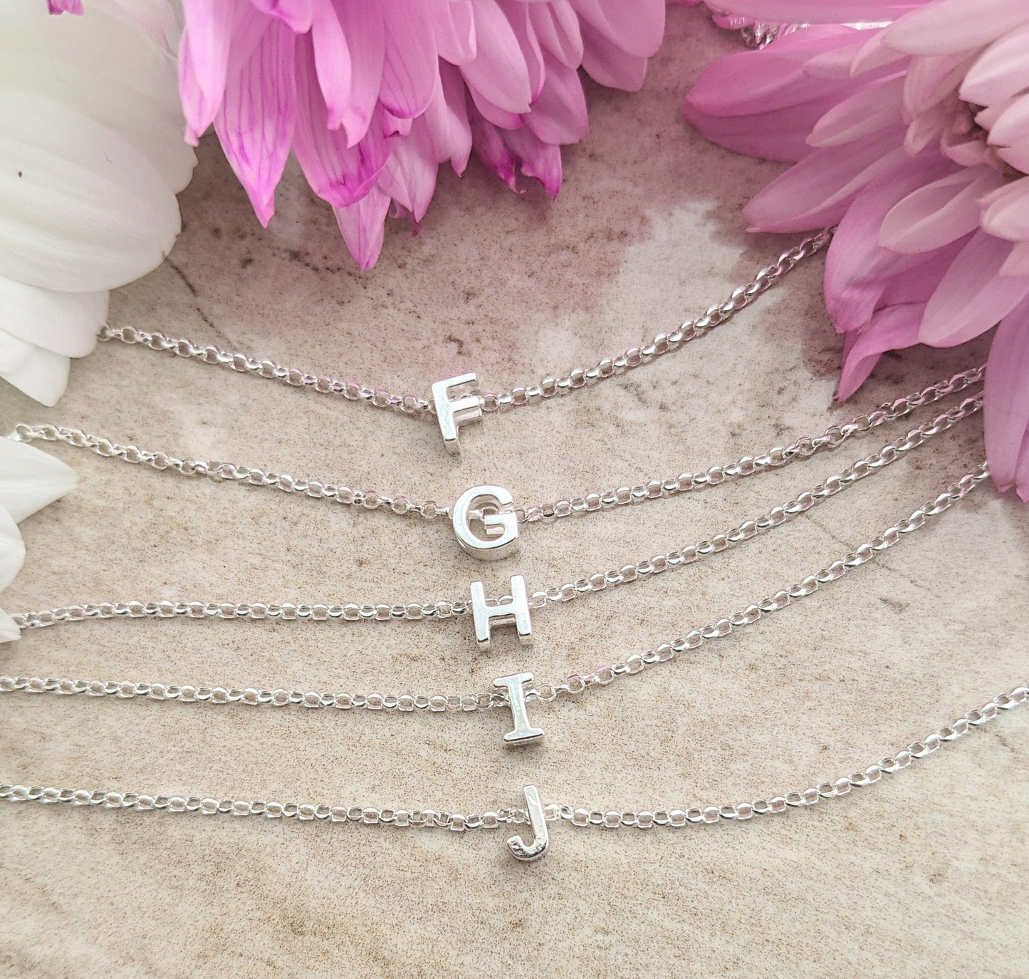 Sterling Silver Initial Necklace - With Love Jewellery UK