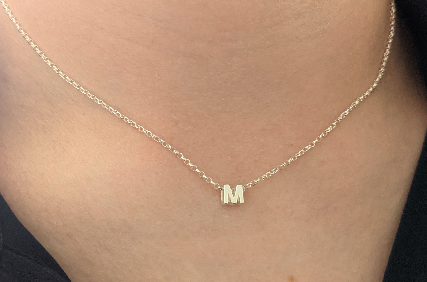 Sterling Silver Initial Necklace - With Love Jewellery UK