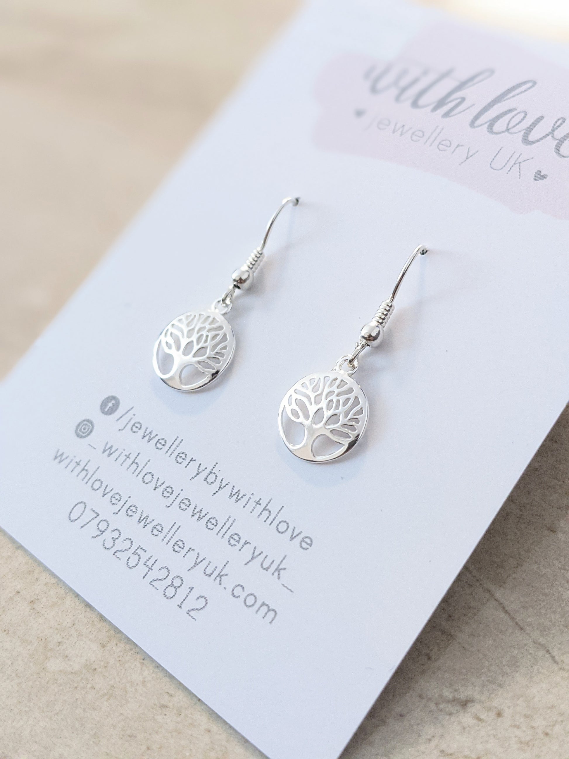 Sterling Silver Tree of Life Earrings - With Love Jewellery UK