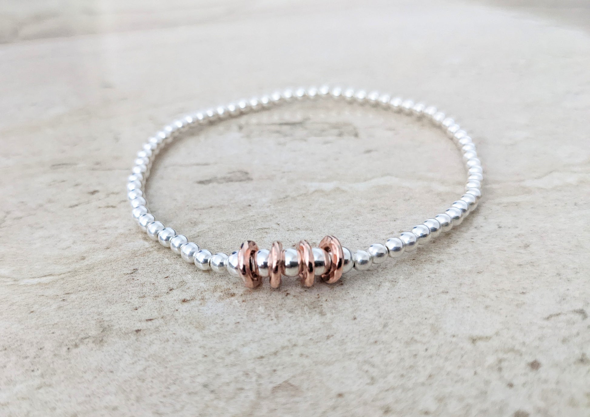 Sterling Silver Decade Rings Birthday Bracelet - With Love Jewellery UK