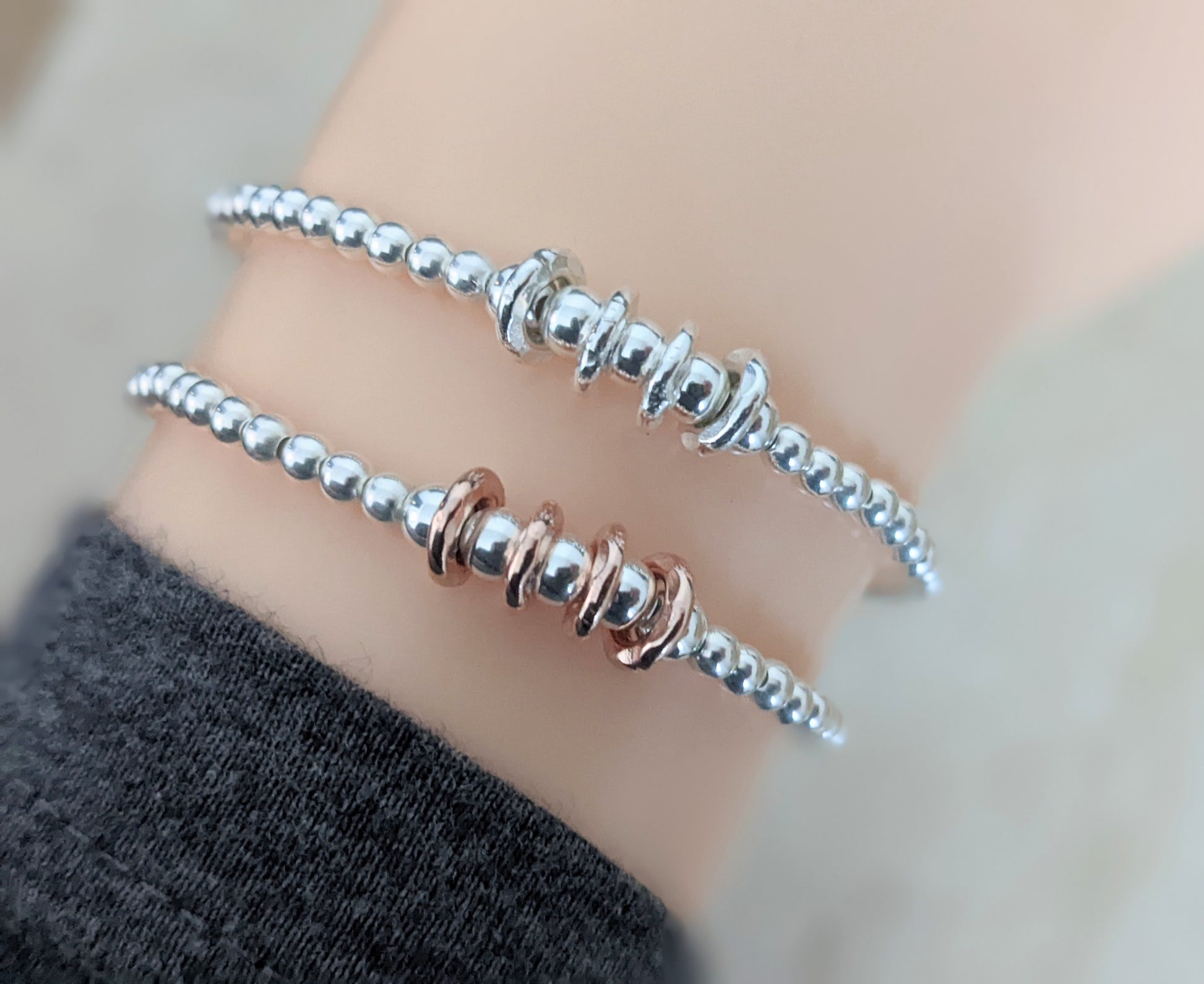 Sterling Silver Decade Rings Birthday Bracelet (20th, 30th, 40th, 50th, 60th, 70th, 80th or 90th birthday) With Love Jewellery UK