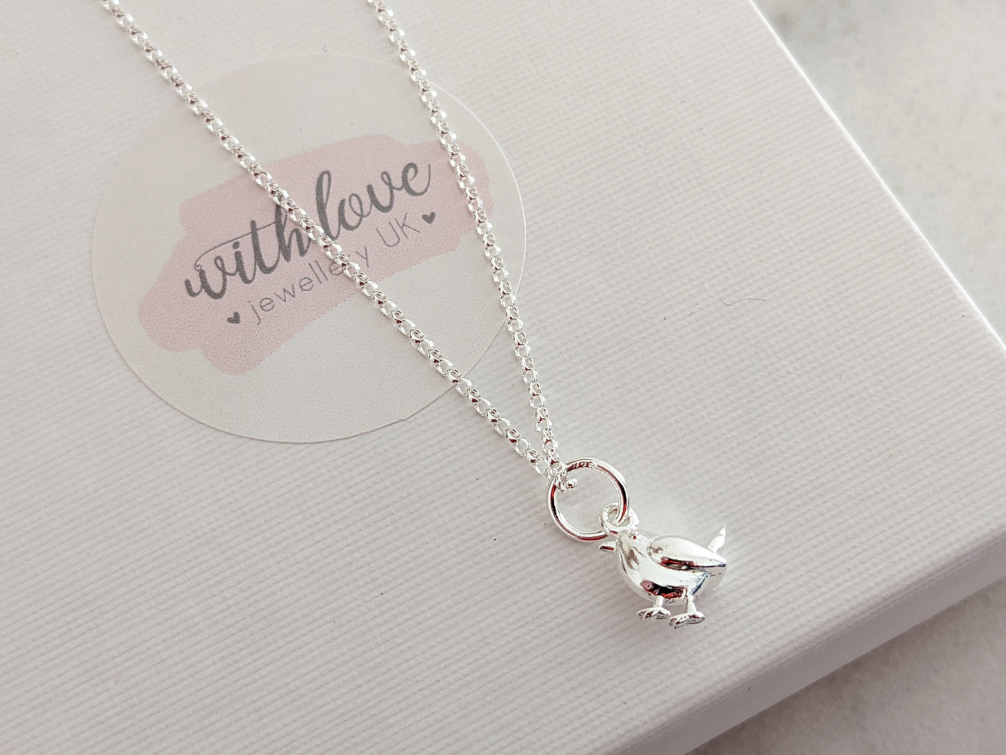 Sterling silver robin necklace - With Love Jewellery UK