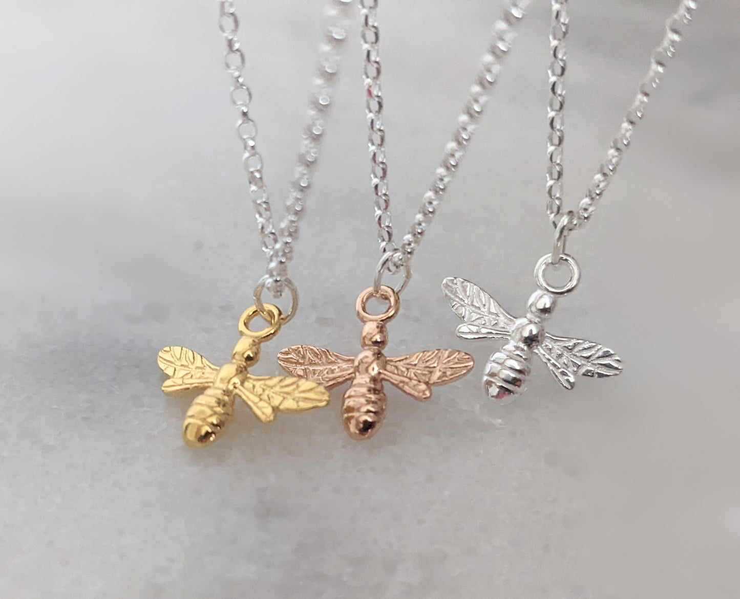 Sterling Silver Bee Necklace With Love Jewellery UK