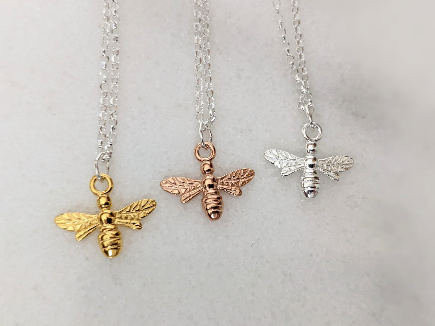 Sterling Silver Bee Necklace With Love Jewellery UK