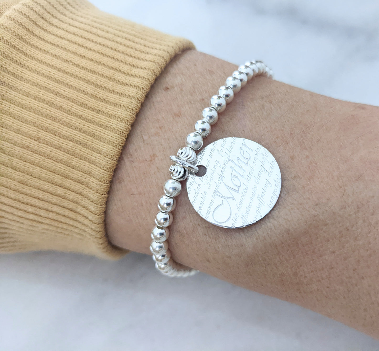 Sterling Silver Mother Bracelet With Love Jewellery UK