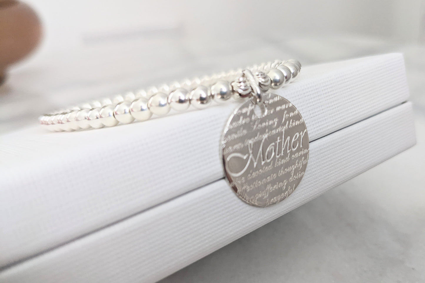 Sterling Silver Mother Bracelet With Love Jewellery UK