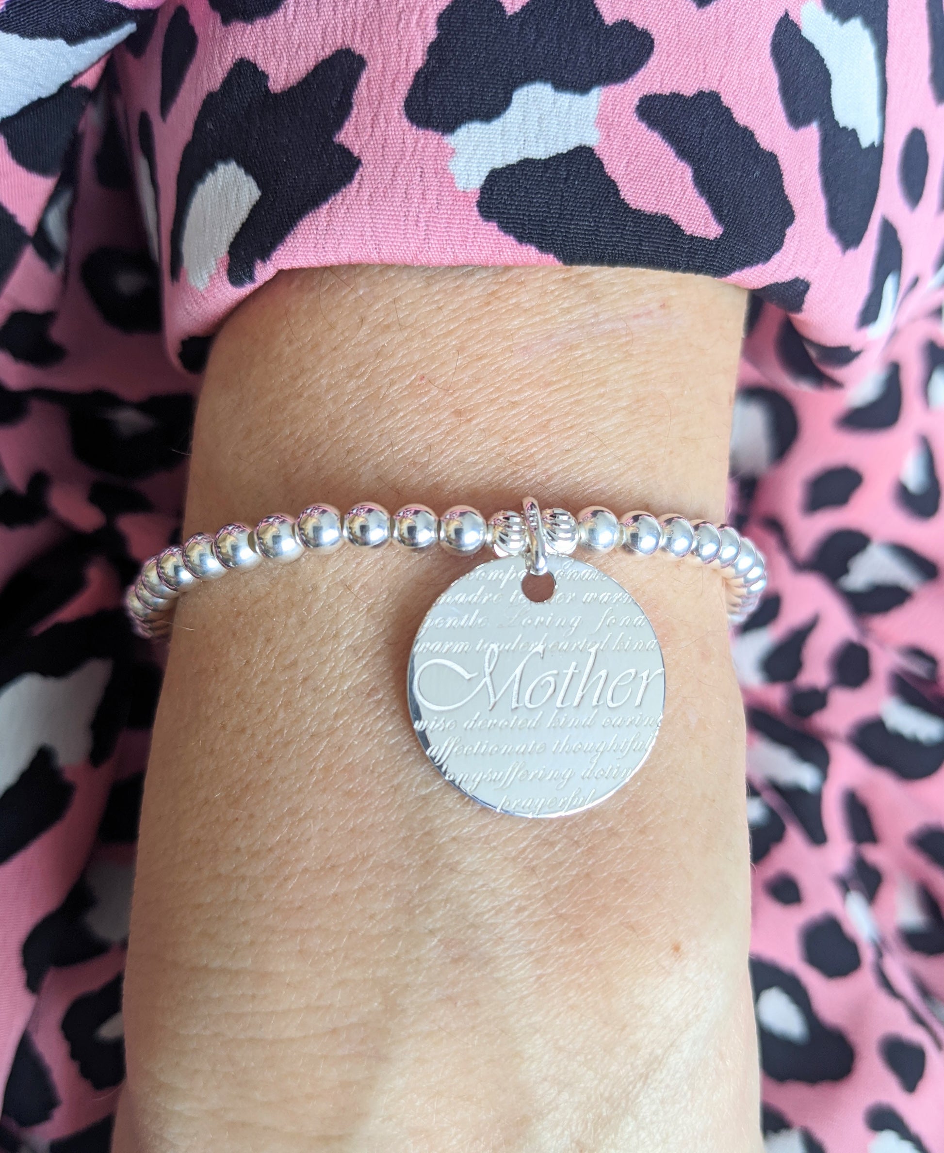 Sterling Silver Mother Bracelet With Love Jewellery UK