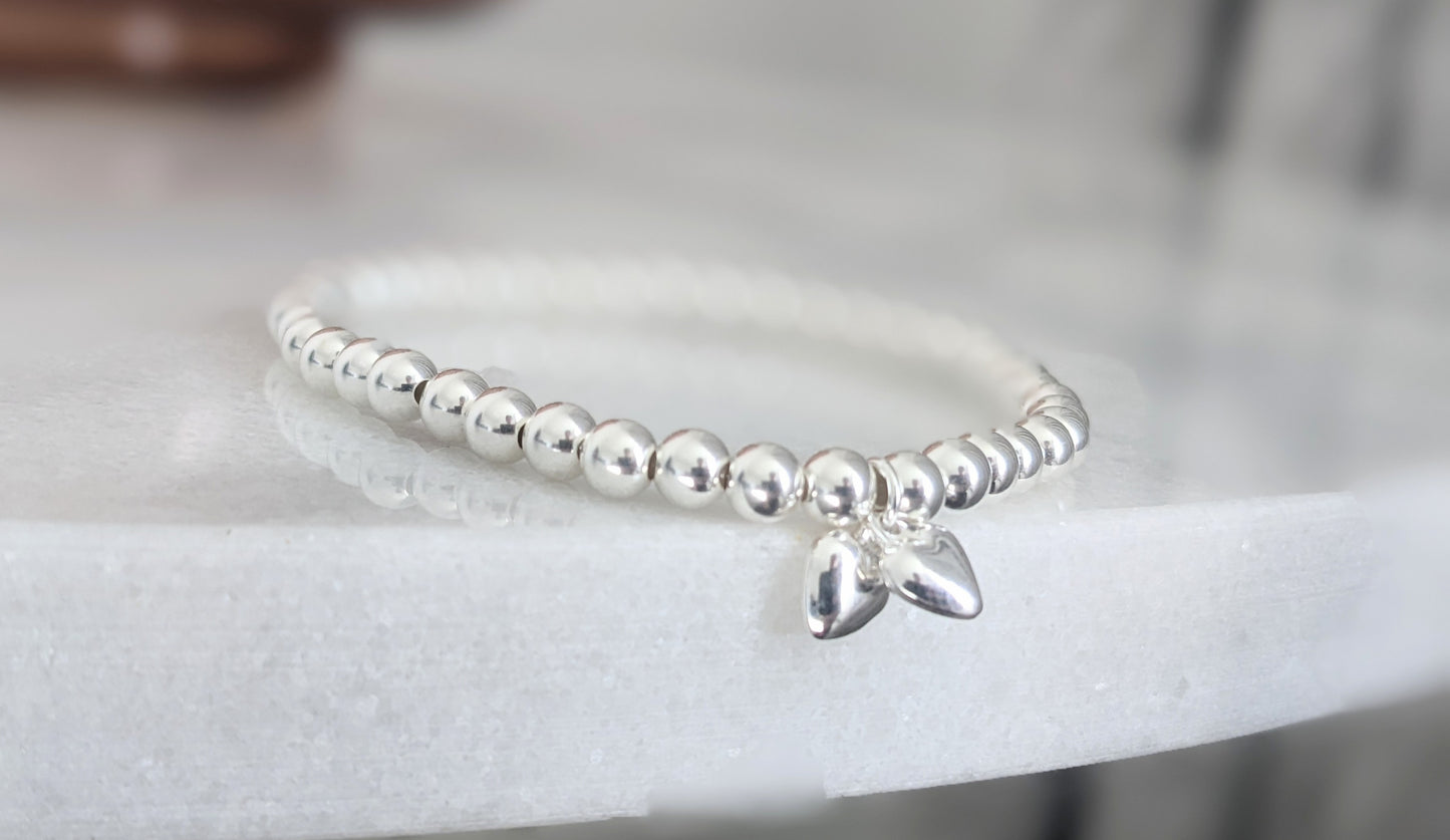 ‘Bride to be’ Sterling Silver Hearts Bracelet - Free Personalised Message Card