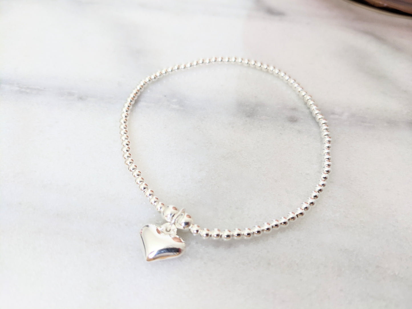 Sterling Silver Heart Anklet With Love Jewellery UK