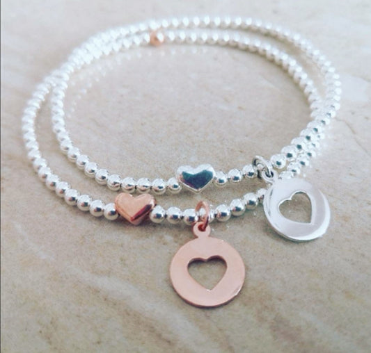 Love Heart Charm Bracelet With Love Jewellery UK