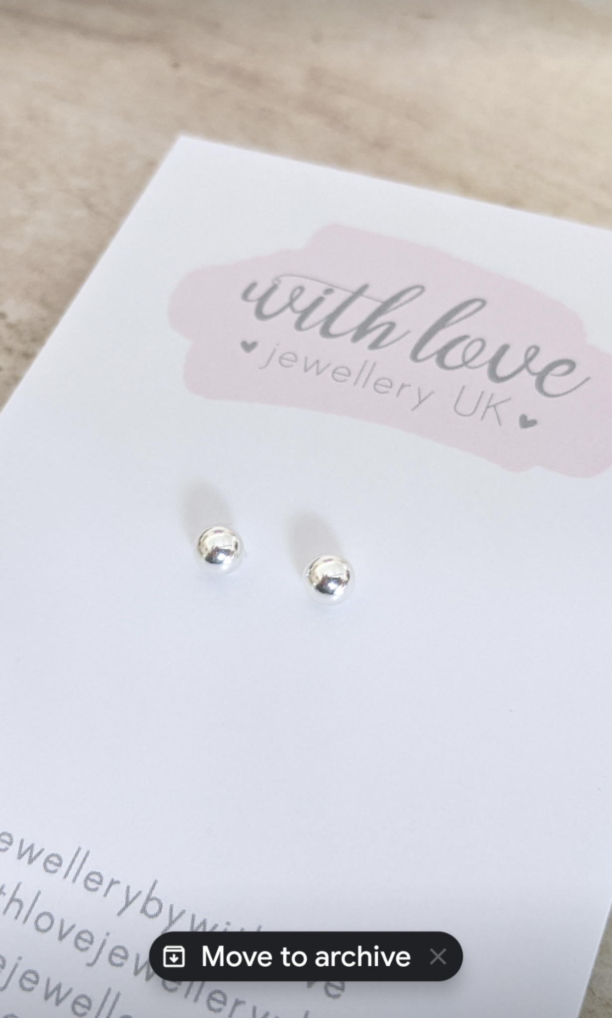 Silver Ball Studs - With Love Jewellery UK