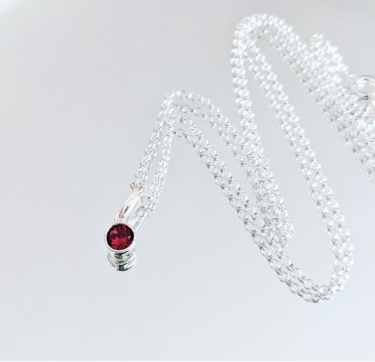 January Birthday Necklace (Garnet) With Love Jewellery UK