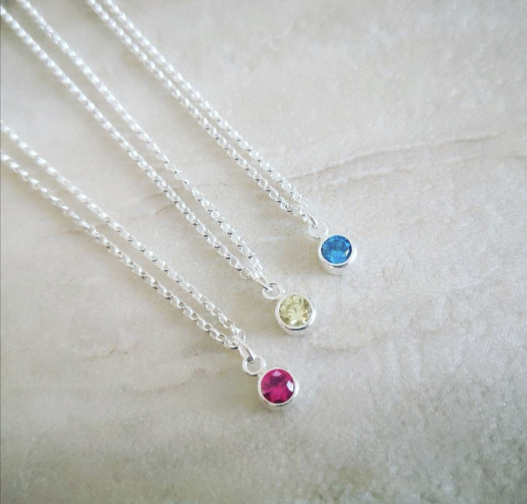 Birthstone Necklace With Love Jewellery UK