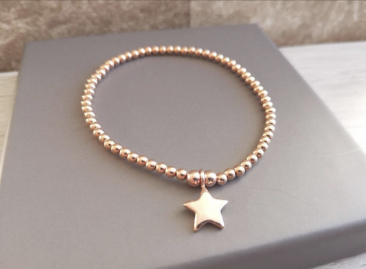 Rose Gold Star Bracelet - With Love Jewellery UK