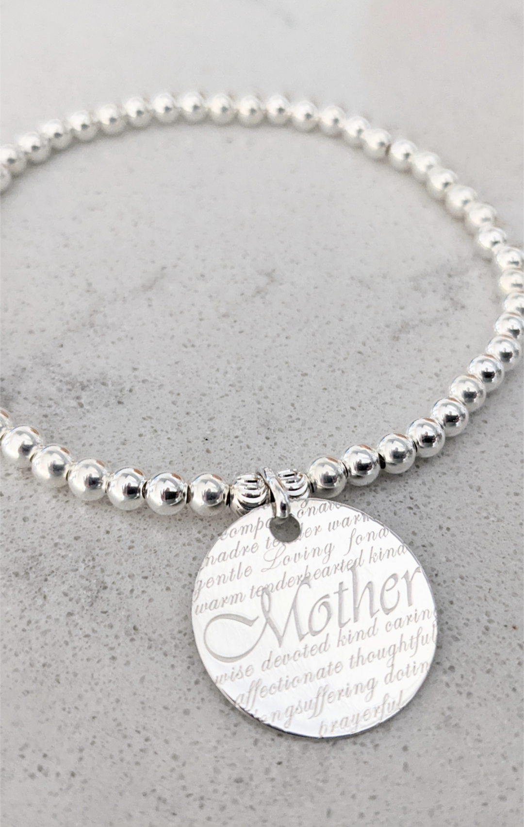 Sterling Silver Mother Bracelet With Love Jewellery UK