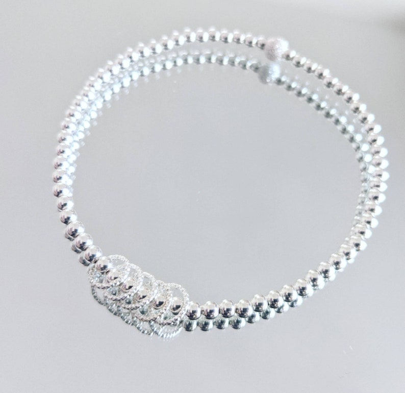 Sterling Silver Birthday Bracelet (20th, 30th, 40th, 50th, 60th, 70th 80th or 90th birthday) FREE Personalised Message Card