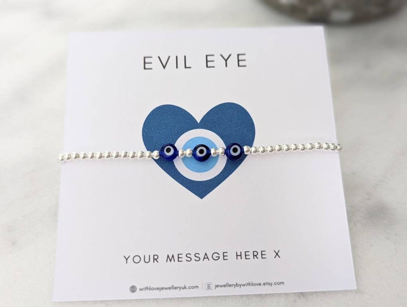 Evil Eye Charm Bracelet With Love Jewellery UK