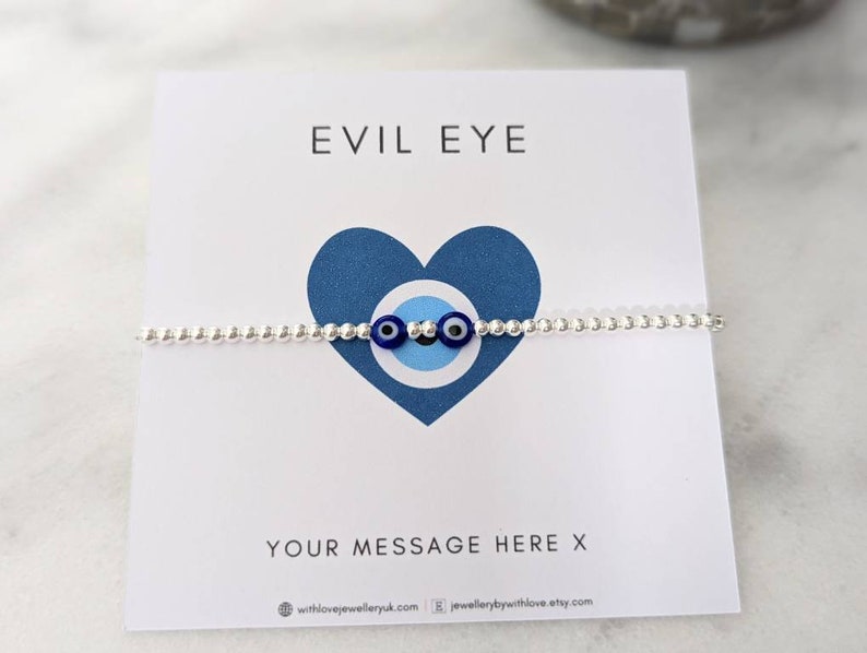 Evil Eye Charm Bracelet With Love Jewellery UK