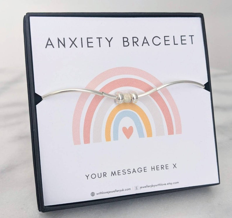 Anxiety/Fidget Bracelet | Sterling Silver Fidget Bracelet | Noodle Beaded Bracelet | Anxiety & Stress Relief - FREE Personalised Message Card