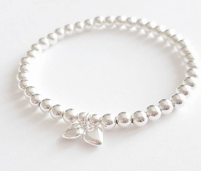 ‘Bride to be’ Sterling Silver Hearts Bracelet With Love Jewellery UK