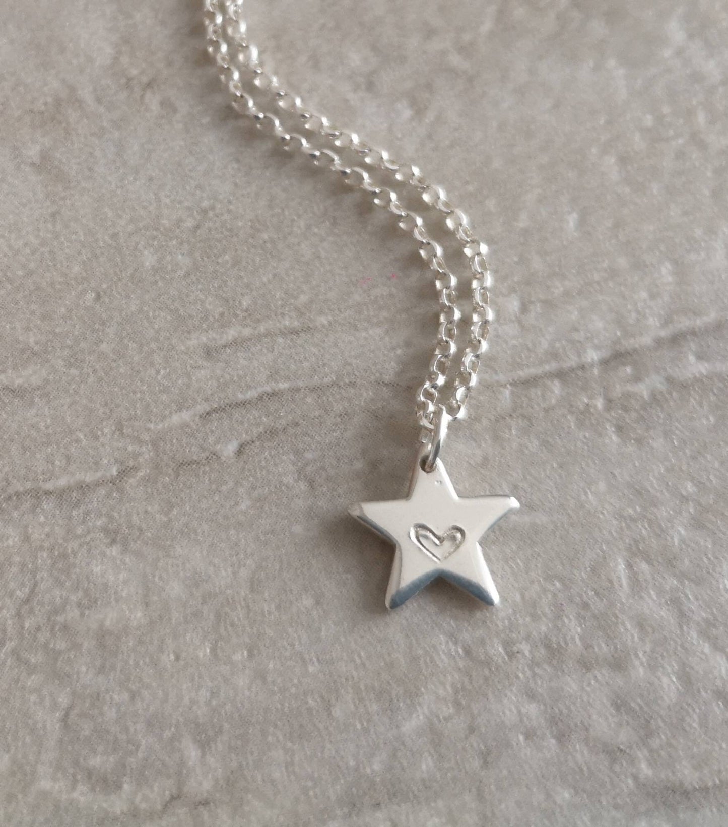 Sterling Silver Star Necklace With Love Jewellery UK