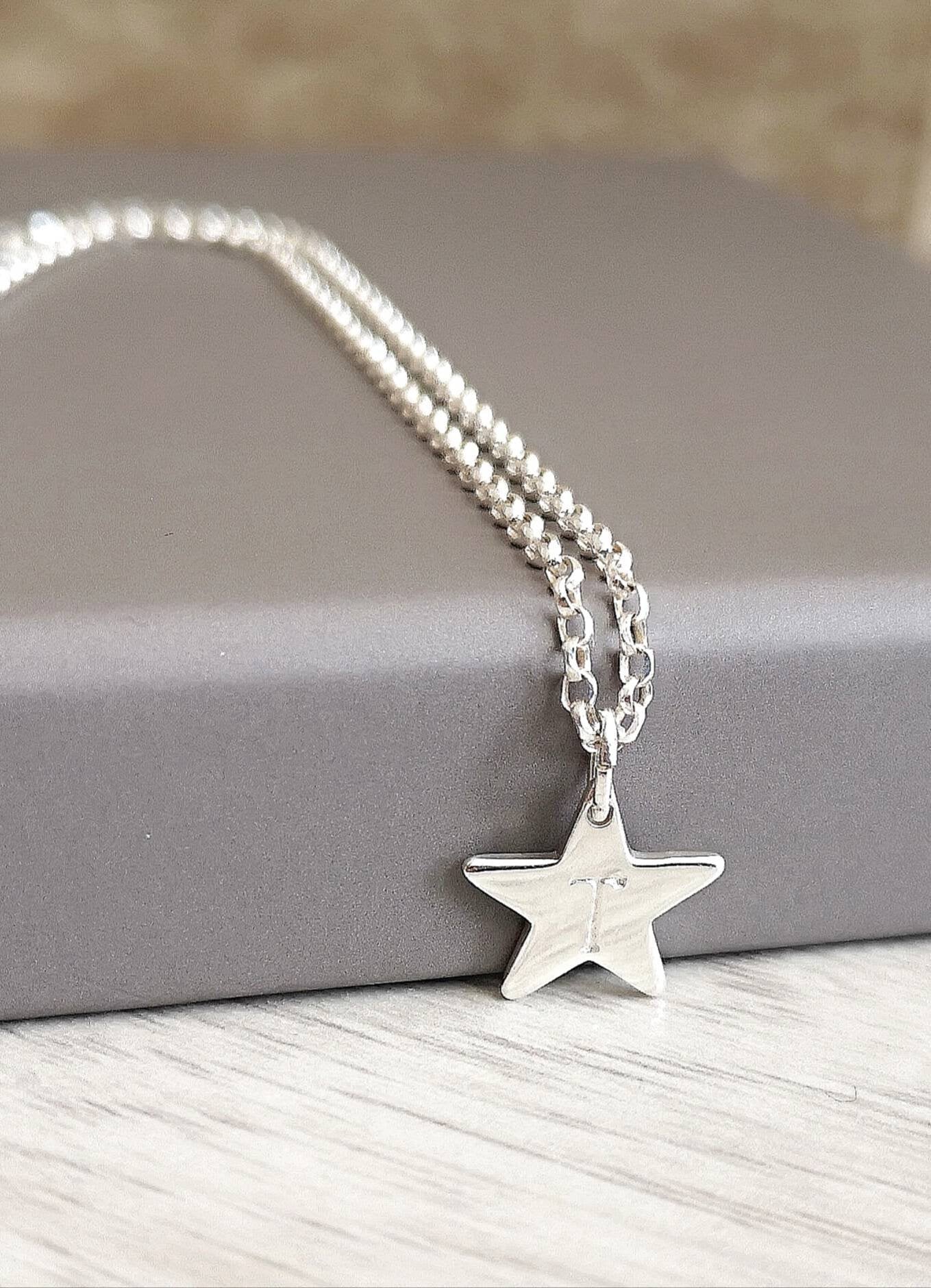 Sterling Silver Star Necklace With Love Jewellery UK