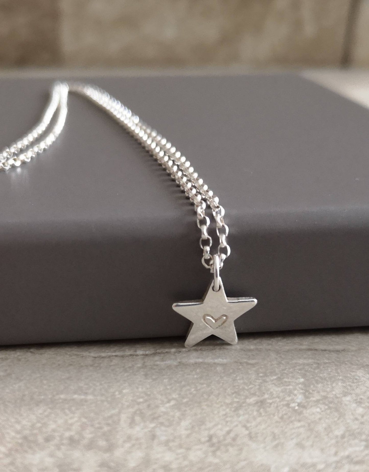 Sterling Silver Star Necklace With Love Jewellery UK