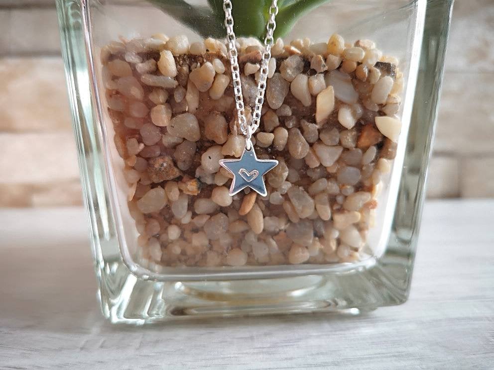 Sterling Silver Star Necklace With Love Jewellery UK