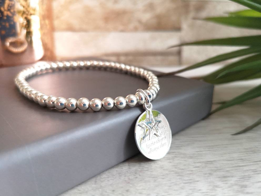 Sterling Silver Good Friends Are Like Stars Bracelet With Love Jewellery UK