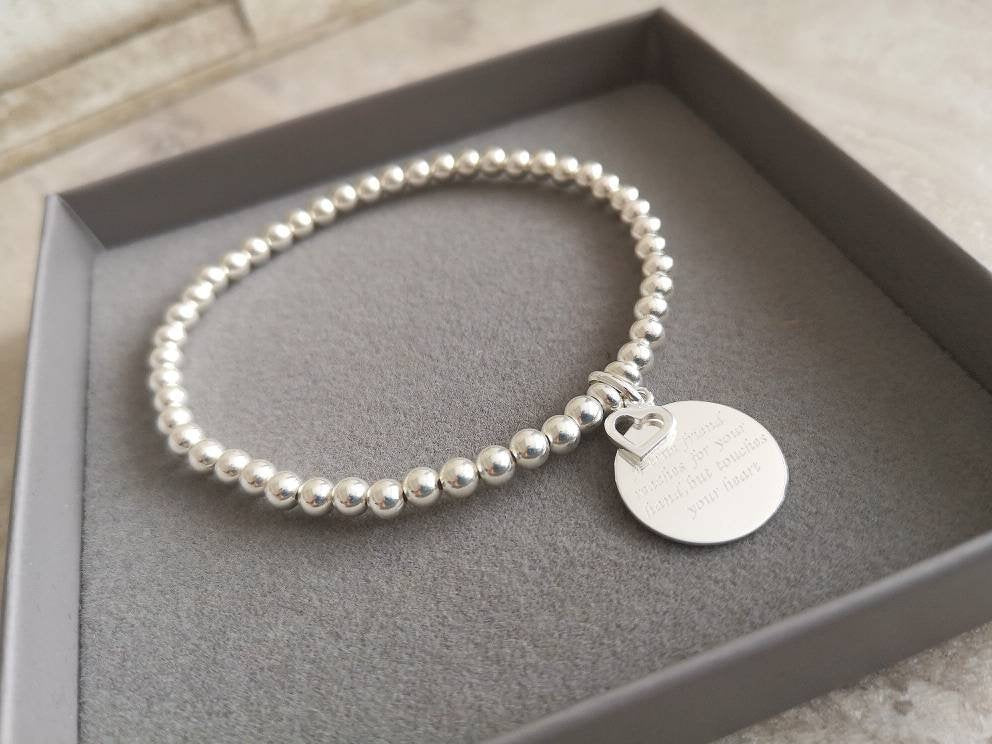 Sterling Silver True Friend Bracelet With Love Jewellery UK