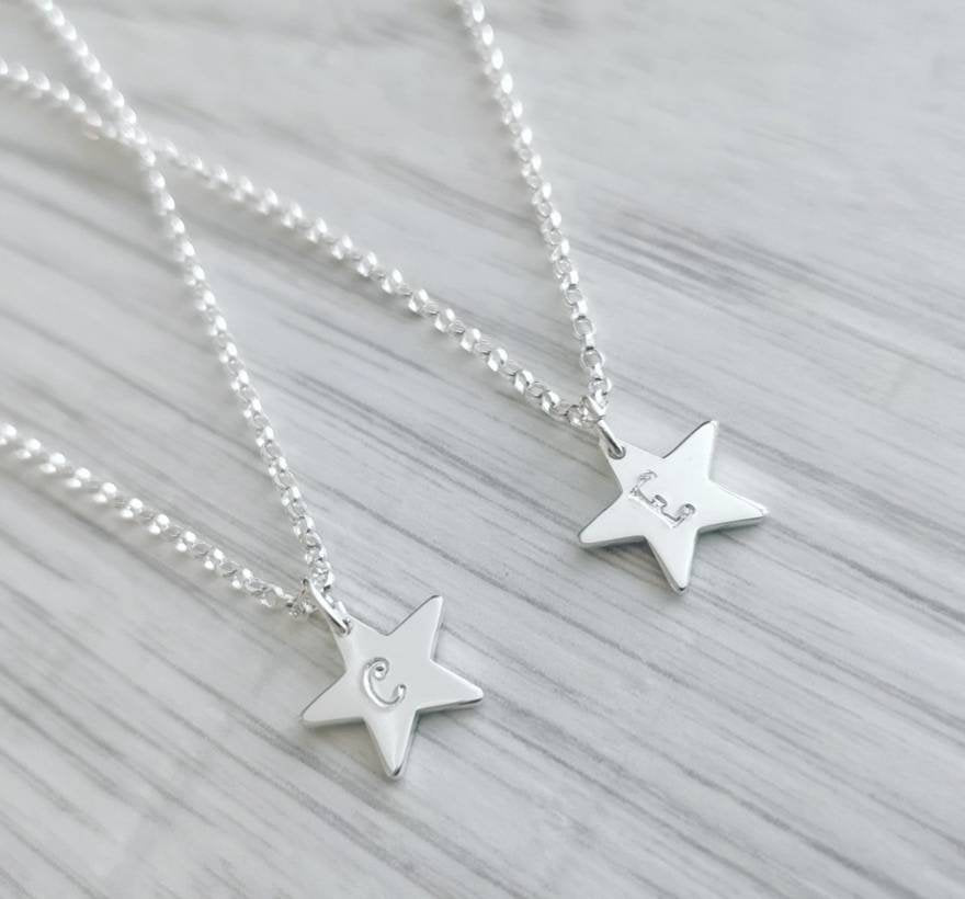 Sterling Silver Star Necklace With Love Jewellery UK