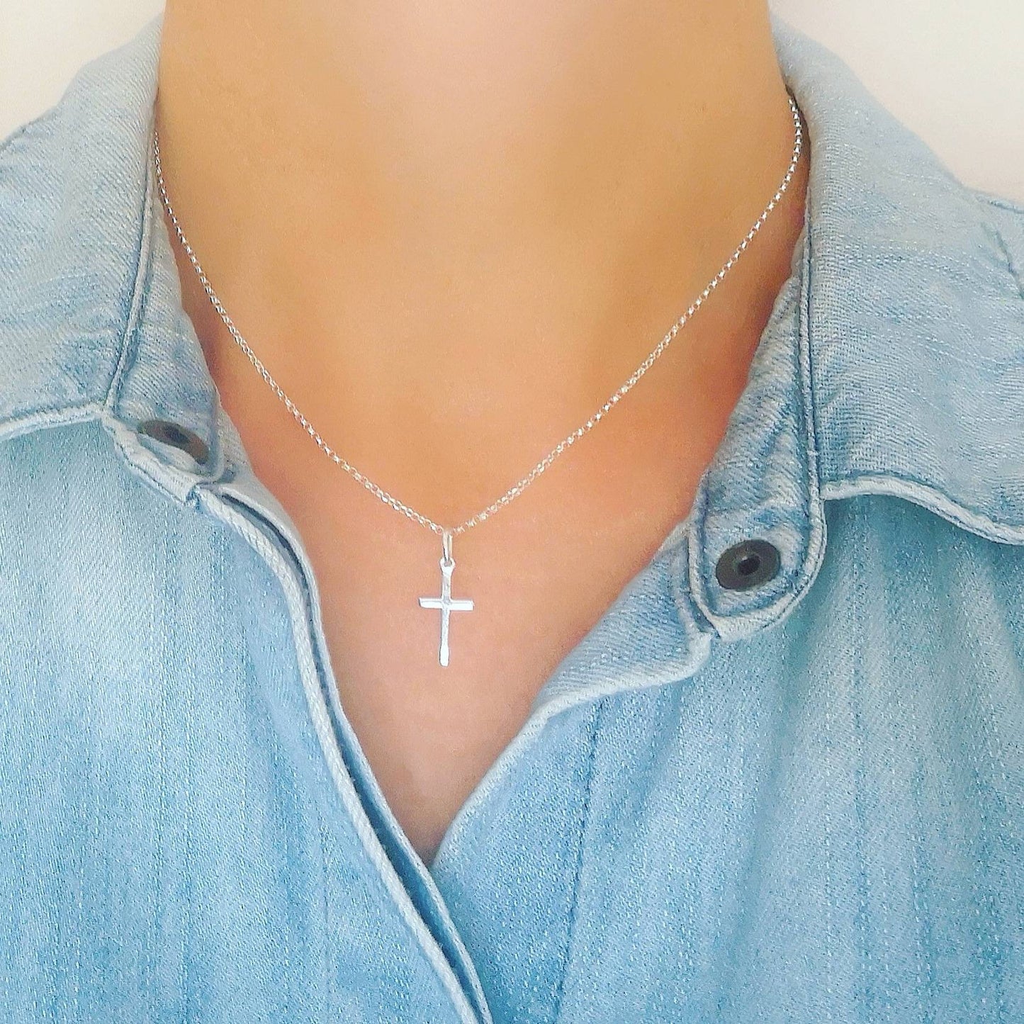 Sterling Silver Cross Necklace - With Love Jewellery UK