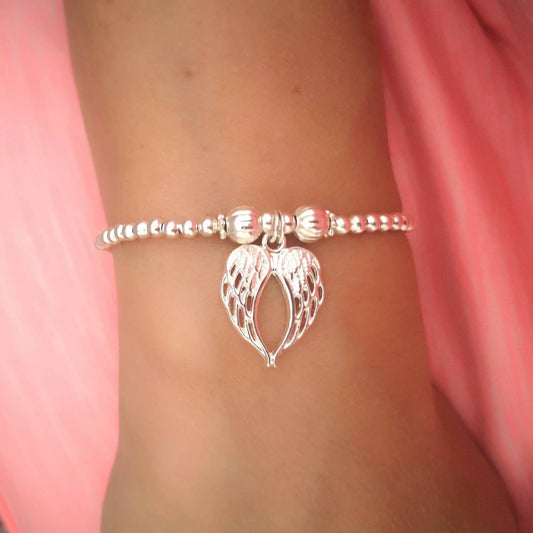 Angel Wings Bracelet/Anklet With Love Jewellery UK