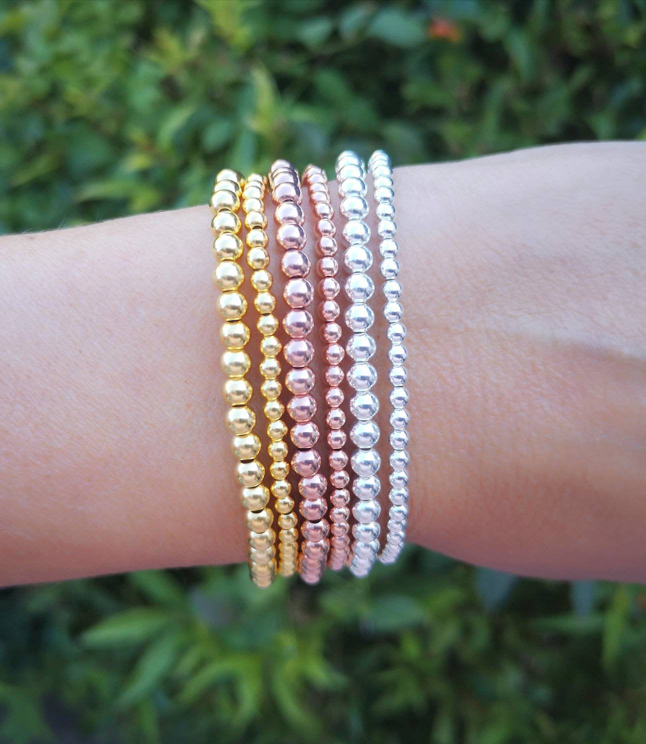 Silver & Rose Gold Mixed Bracelet Stack – Kelly England