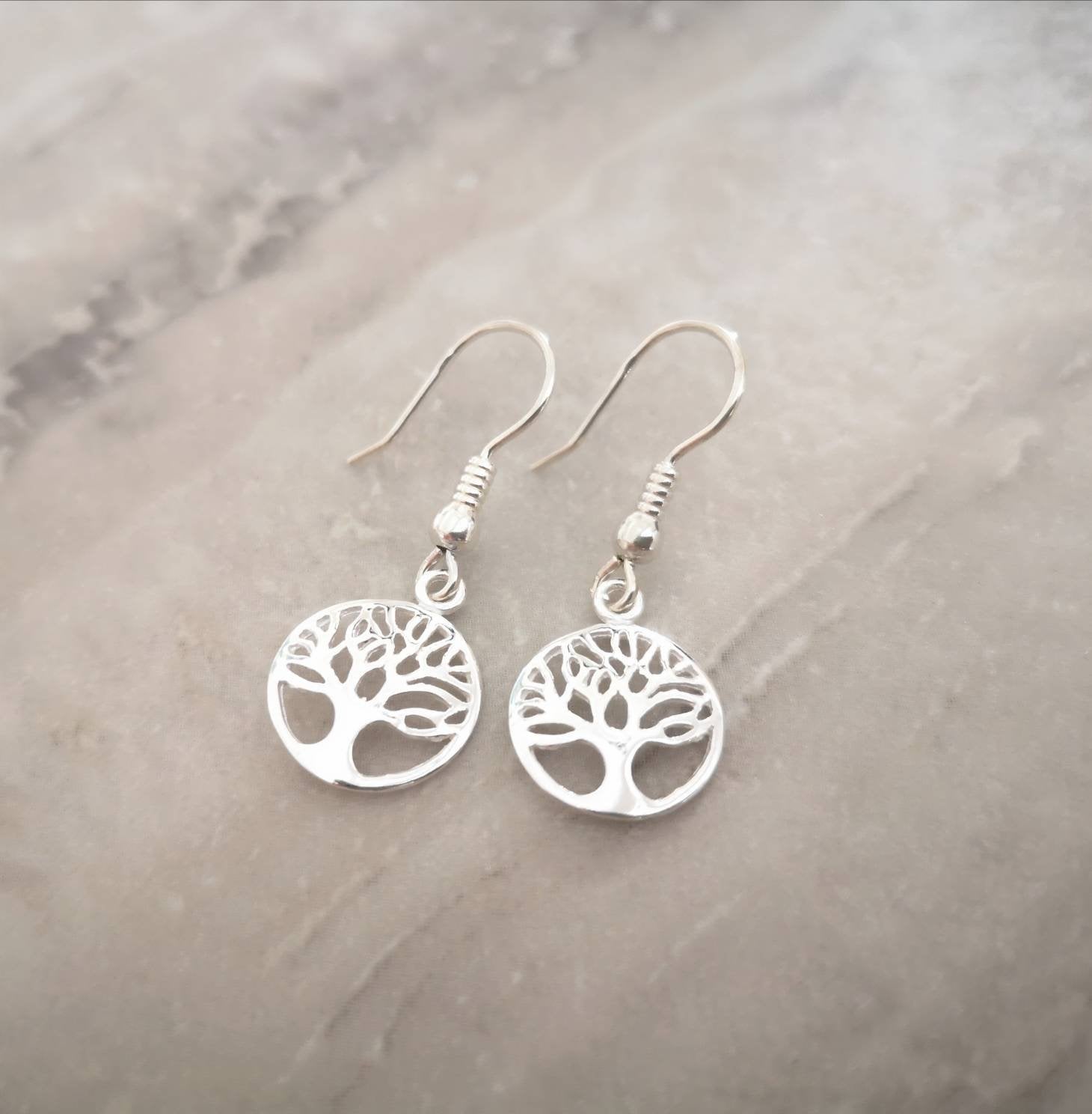 Sterling Silver Tree of Life Earrings - With Love Jewellery UK