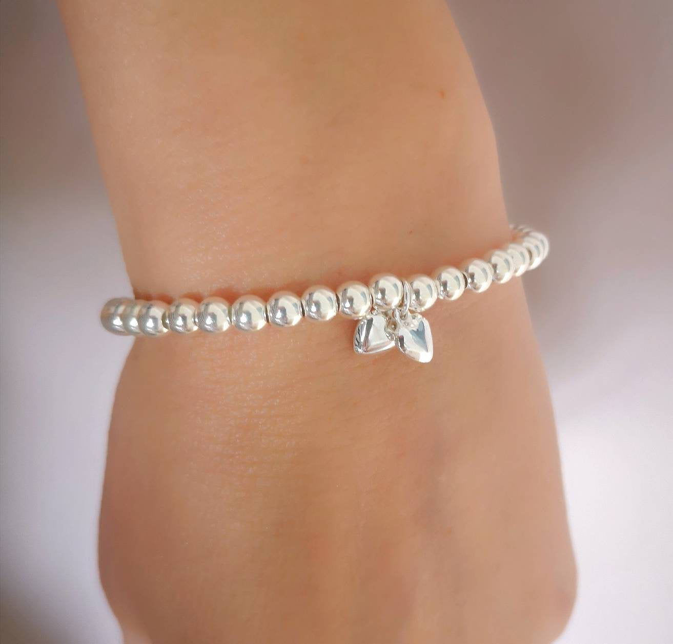 ‘Bride to be’ Sterling Silver Hearts Bracelet With Love Jewellery UK